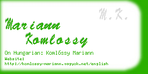 mariann komlossy business card