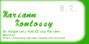 mariann komlossy business card